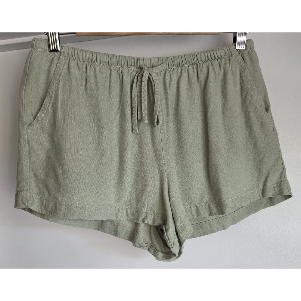 Rewash Shorts Women L Sage Green Casual Coastal Bermuda Wrap Culotte Chino